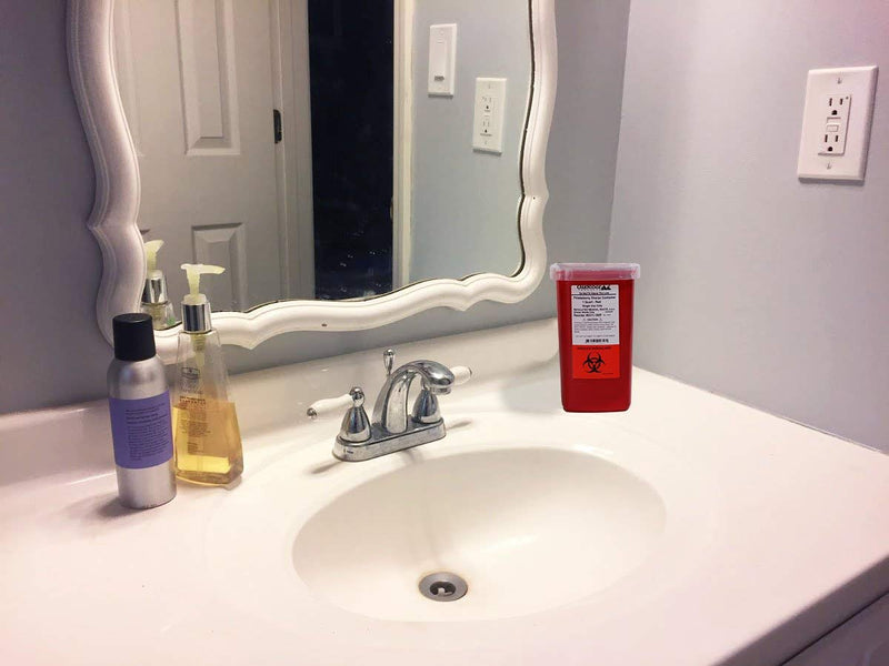1 Quart Size (Pack of 3) | Oakridge Products Sharps Container with Flip Lid | for Diabetics
