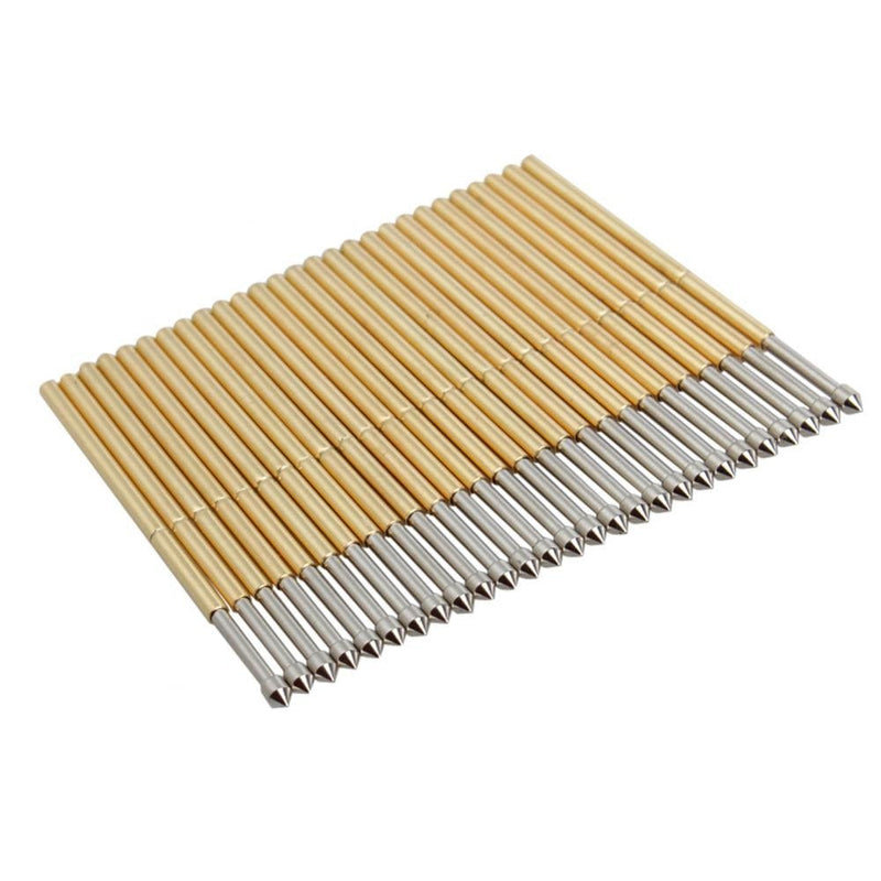 100 pcs P100-E2 Test Pins, Pogo Pins P100 Brass Pogo Pins Dia 1.5mm Pogo Pins Conical Head Pogo Pin Test Tools