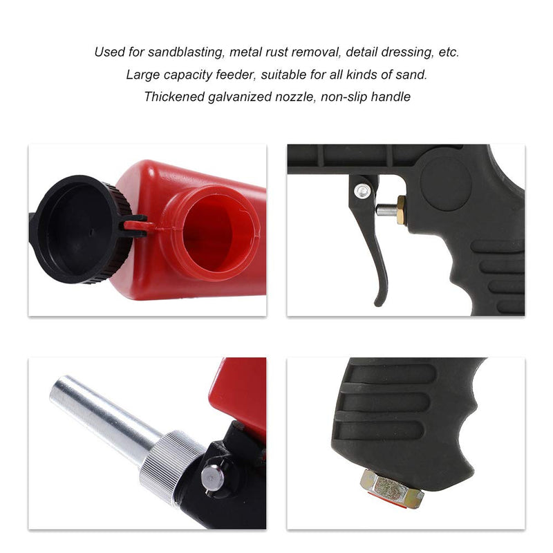 FastUU Pneumatic Sandblaster, Portable Portable Sandblaster Sandblasting Gun Large Capacity Sandblasting Gun Kit for All Abrasives, Metal Rust Removal, Detail Treatment