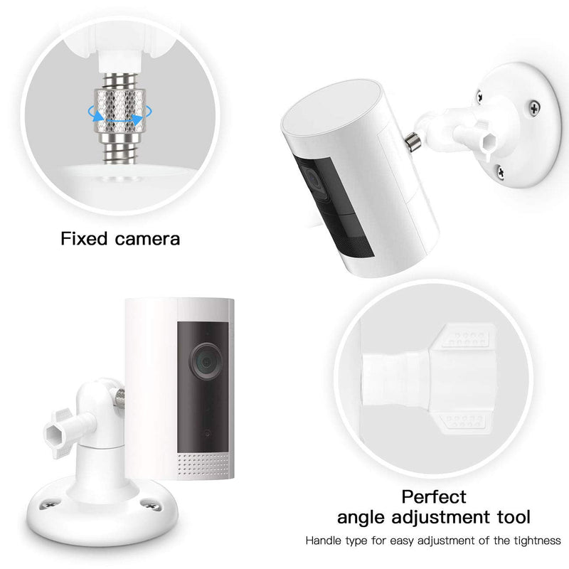 360 Degree Adjustable Mount for Stick Up Cam/Indoor Cam/Battery Cam,TIUIHU Stable Outdoor Ceiling Bracket Mounting Kit for Plug-in HD Security Camera (2-Pack,White) White