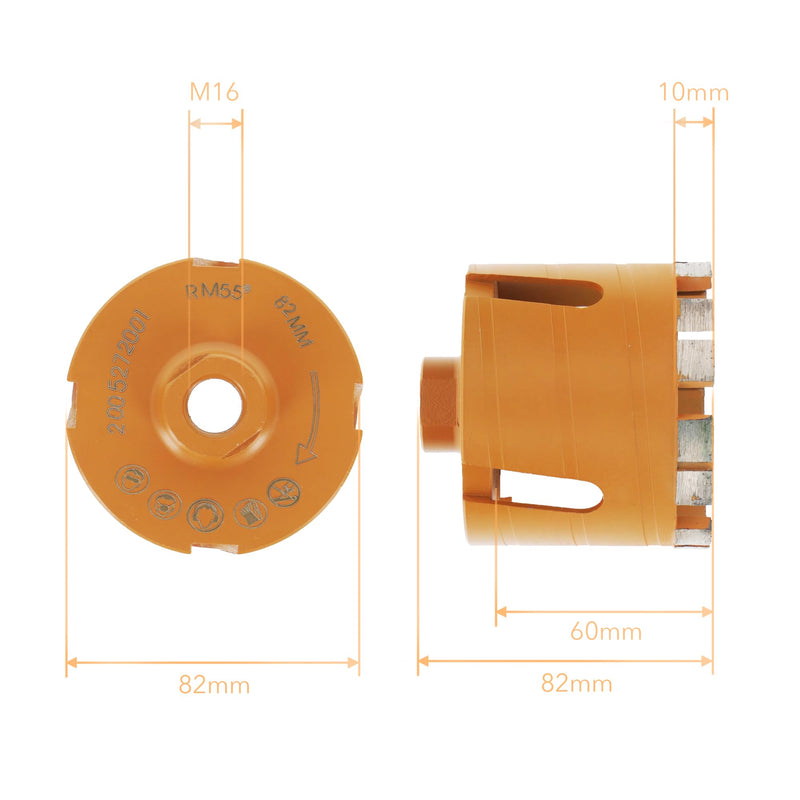 PRODIAMANT premium diamond countersink masonry 82 mm x M16 82mm 7 diamond segments long service life 60mm usable length