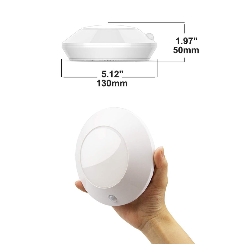 BIGLIGHT Wireless Battery Operated Motion Sensor LED Ceiling Light, Motion Light for Shower Hallway Pantry Stairway Closet Entrance Hall Corridor Bathroom Shed, 250 Lumens, 5 Inch, Warm White 1 Pack
