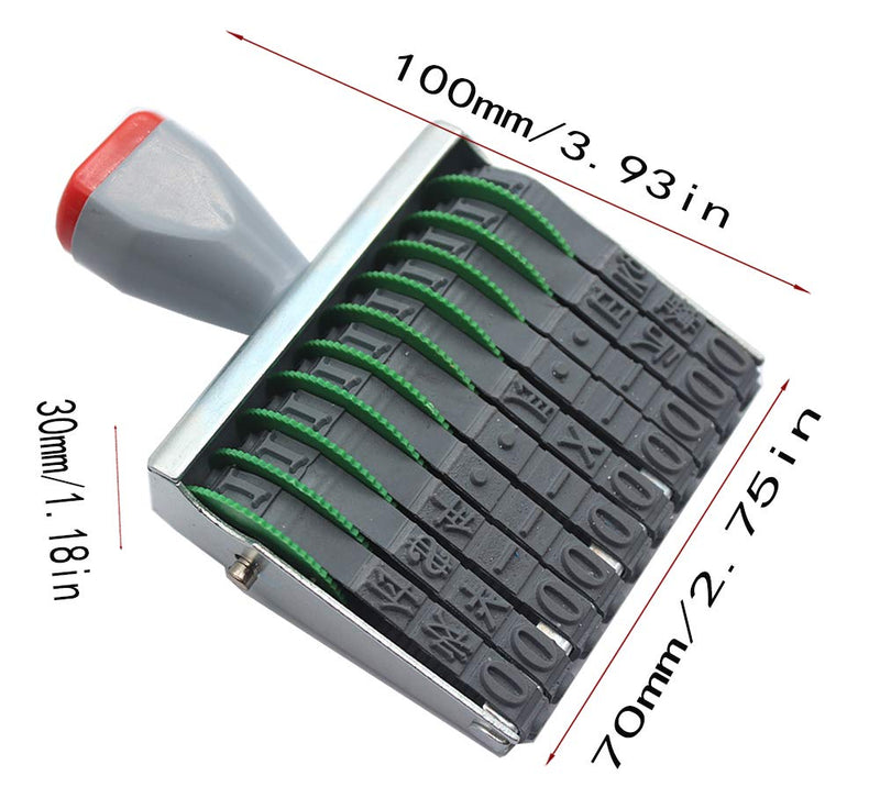 Number Stamp,Rubber Band Wheel Office Supermarket 10 Digit Number Date Printing Stamp Printer Numbering Stamp