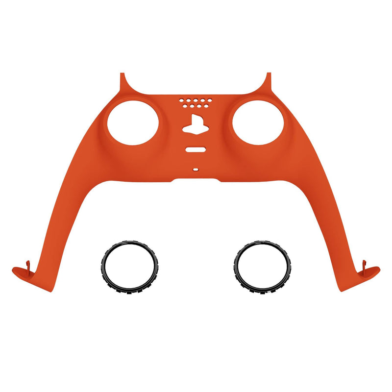 eXtremeRate Orange Decorative Trim Shell for PS5 Controller, Soft Touch DIY Replacement Clip Shell, Custom Plates Cover for Playstation 5 Controller w/Accent Rings - Controller NOT Included