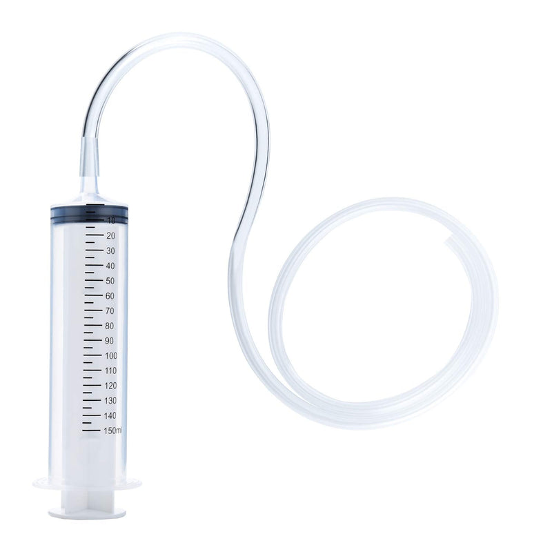 150ml Syringe with 27.6-Inch Tubing, Large Plastic Syringe for Scientific Labs, Nutrient Measuring, Watering, Refilling