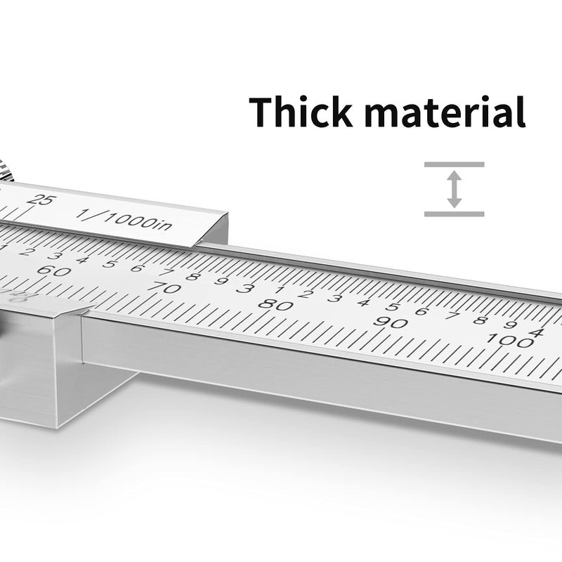 Stainless Steel Calipers 0-8" Thickened Mono-Block Vernier Caliper Inch/Metric 0-8" Range +/-0.02 Accuracy 0.02/0.001" Resolution Slide Calliper Rule Depth Gauges DRINYOUNG 0-8‘’