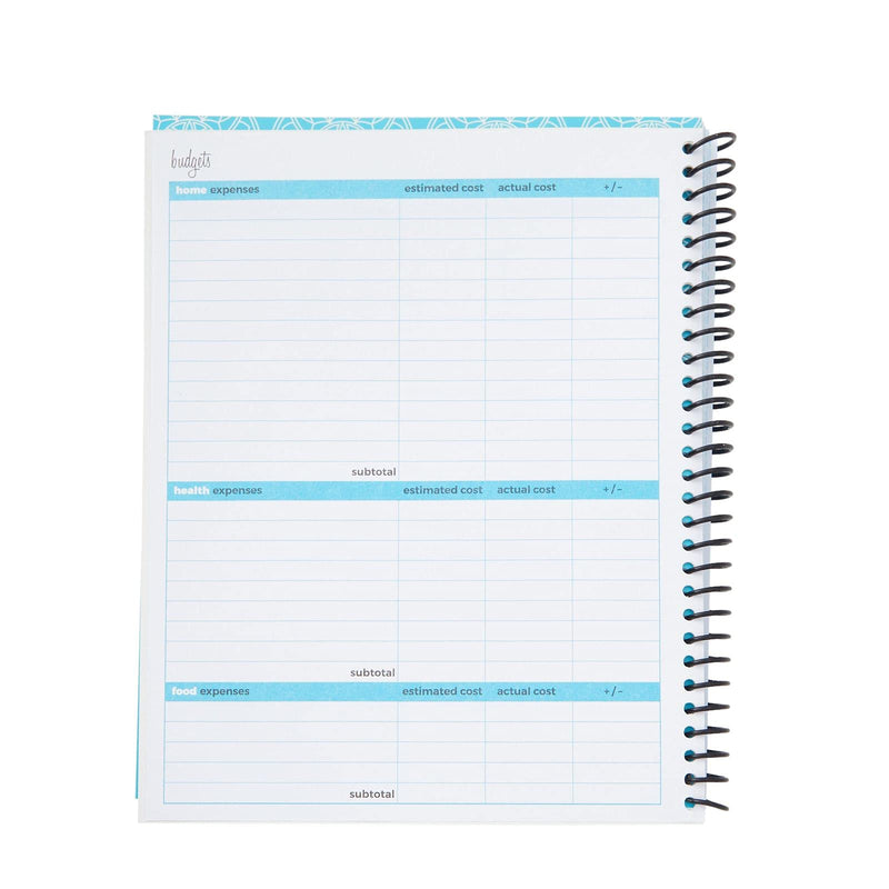 Monthly Budget Planner with Pockets, Bill Organizer Expense Tracker (Blue, 8x10 In)