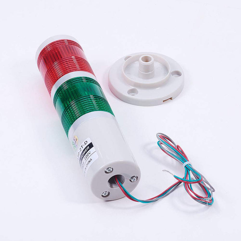 Othmro Warning Light Bulb Industrial Signal Tower Lamp Plastic Electronic Parts Red Green Always on Light No Sound 220V 3W 1PCS