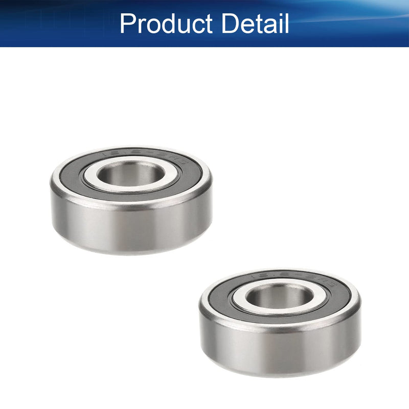 2Pcs 1615-2RS Deep Groove Ball Bearing, 11.11x28.58x9.53mm(IDxODxTHK) Bettomshin Double Sealed GCr15 P0 Deep Groove Rolling Bearings for Skateboards, Inline Skates, Fixed Shaft