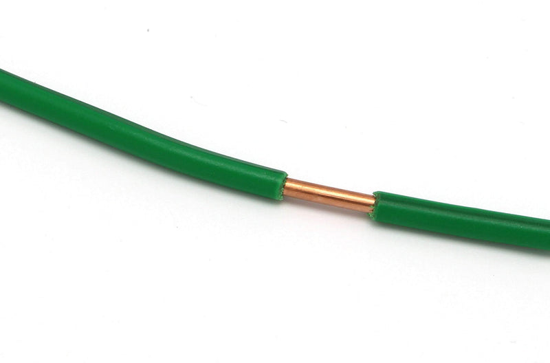 Green THHN Wire - 12 AWG - 25 Feet - Solid Copper Grounding Wire, Proudly Made in America - Ground Protection Satellite Dish Off-Air TV Signal - UV Jacketed Antenna Electrical Shock 25 Feet (7.5 Meter) Green