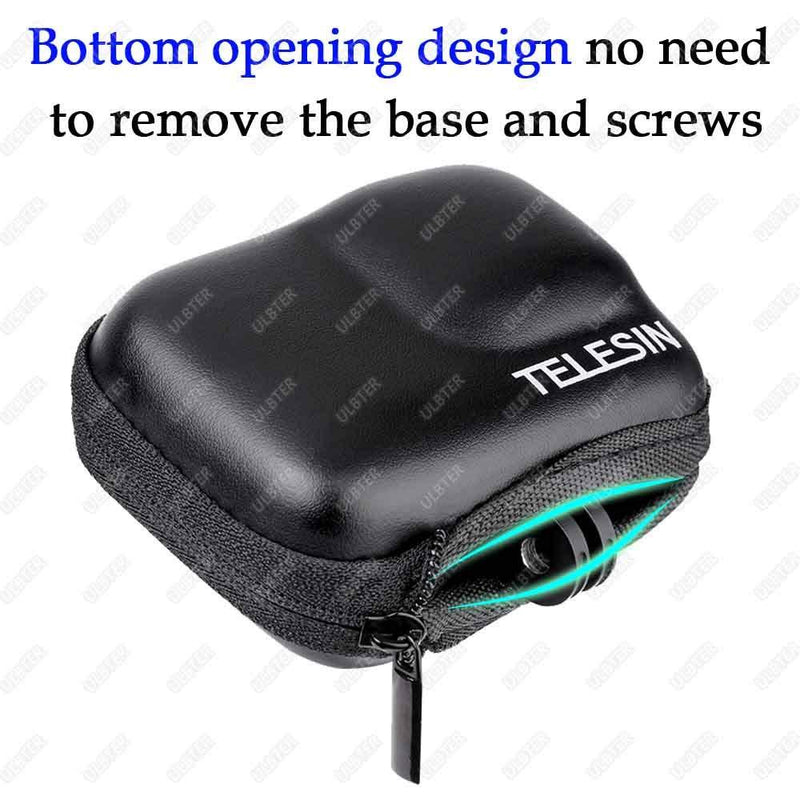 Mini Storage Bag Case for GoPro Hero9 Hero8 Black Camera + GoPro Hero 9 8 Rubber Lens Cap Cover, ULBTER Carrying Portable Boxes Accessory for Go pro Hero9 Hero8 [2+1 Pack] Black Bag+Cover