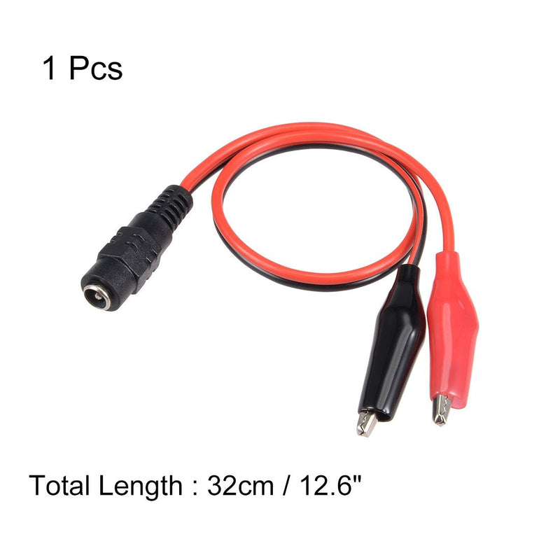 uxcell 2.1mmx5.5 mm 12V DC Female Jack to Alligator Clip Power Cable Connectors 32cm for CCTV Security Camera Lighting