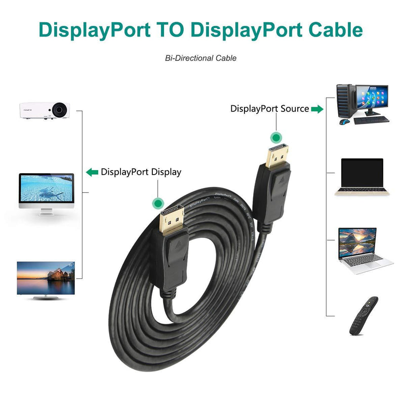 BENFEI DisplayPort to DP 4K 60Hz 3 Feet Cable, BENFEI DisplayPort to Display Port Male to Male Cable Gold-Plated Cord Compatible for Lenovo, Dell, HP, ASUS 1 PACK Black