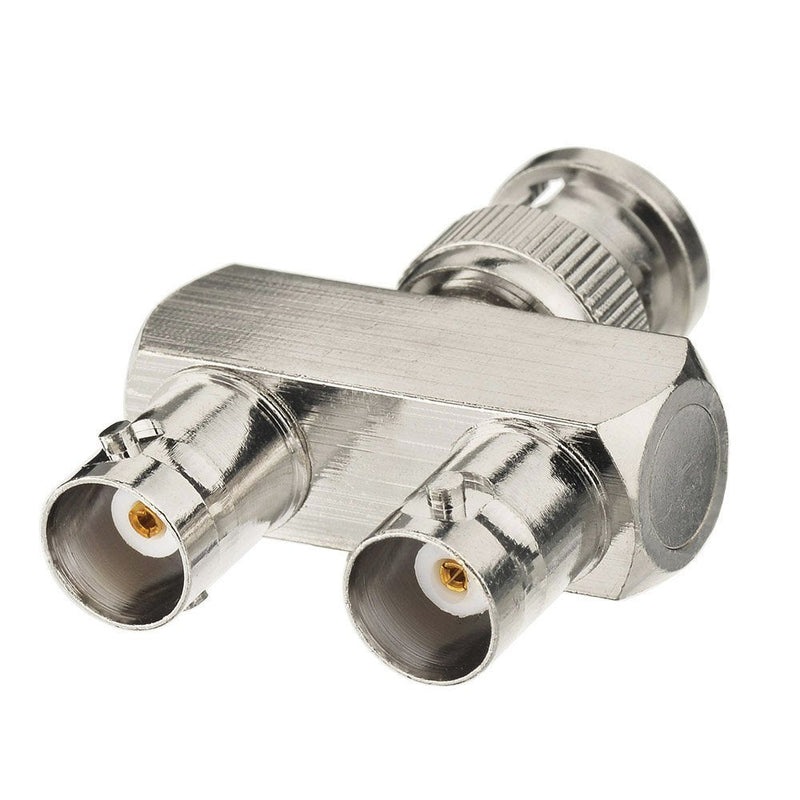Eightwood BNC Splitter Adapter BNC Male to Dual BNC Female Tee Type 3 Way Audio RF Coax Connector