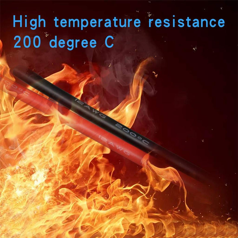 BNTECHGO 12 Gauge Silicone Wire 3 ft red and 3 ft Black Flexible 12 AWG Stranded Copper Wire 12 silicone wire red 3ft and black 3ft silicone wire red and black