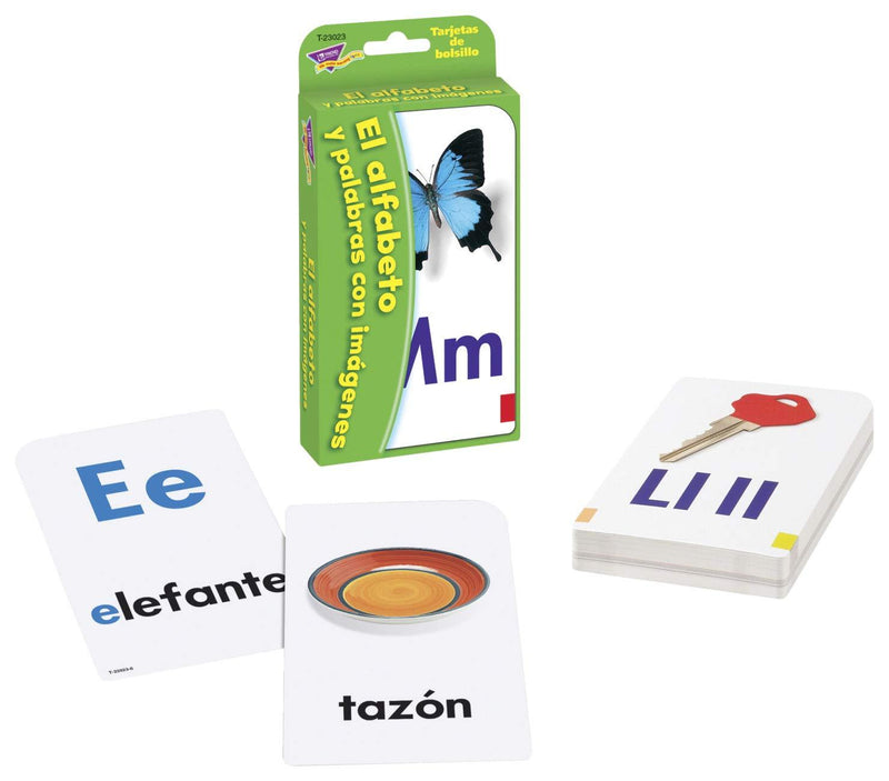 Spanish Alphabet & Picture Words Pocket Flash Cards