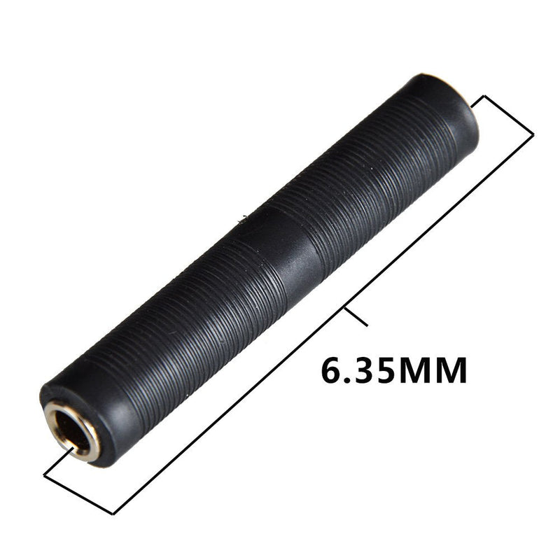 1/4 Inch TRS/TS Coupler, 6.35mm Female to Female Audio Connector Jack Stereo Adapter Joiner - 2 Pack