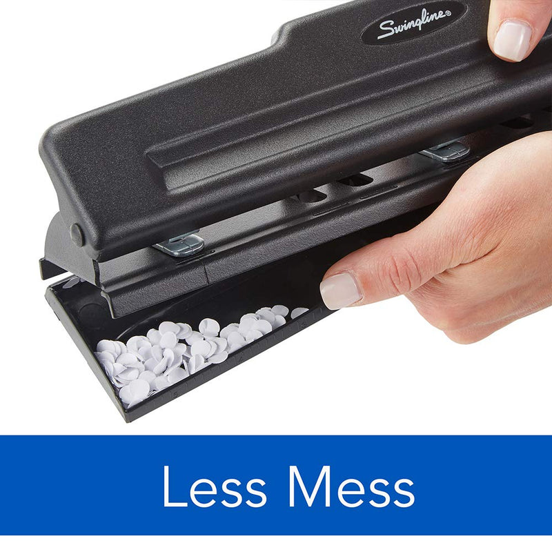 Swingline 2-3 Hole Punch, Semi-Adjustable, Light Duty Hole Puncher, 10 Sheet Punch Capacity, Black (74015)