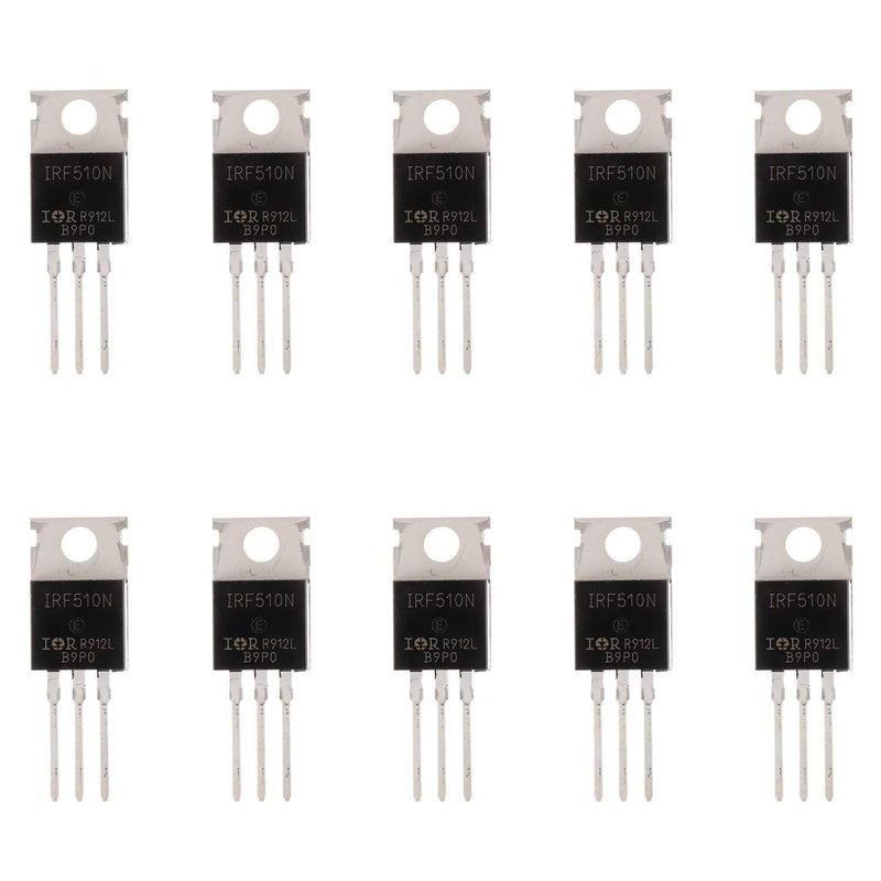 BOJACK IRF510 MOSFET Transistors IRF510N 5.6A 100V N-Channel Power MOSFET TO-220AB (Pack of 10 Pcs)