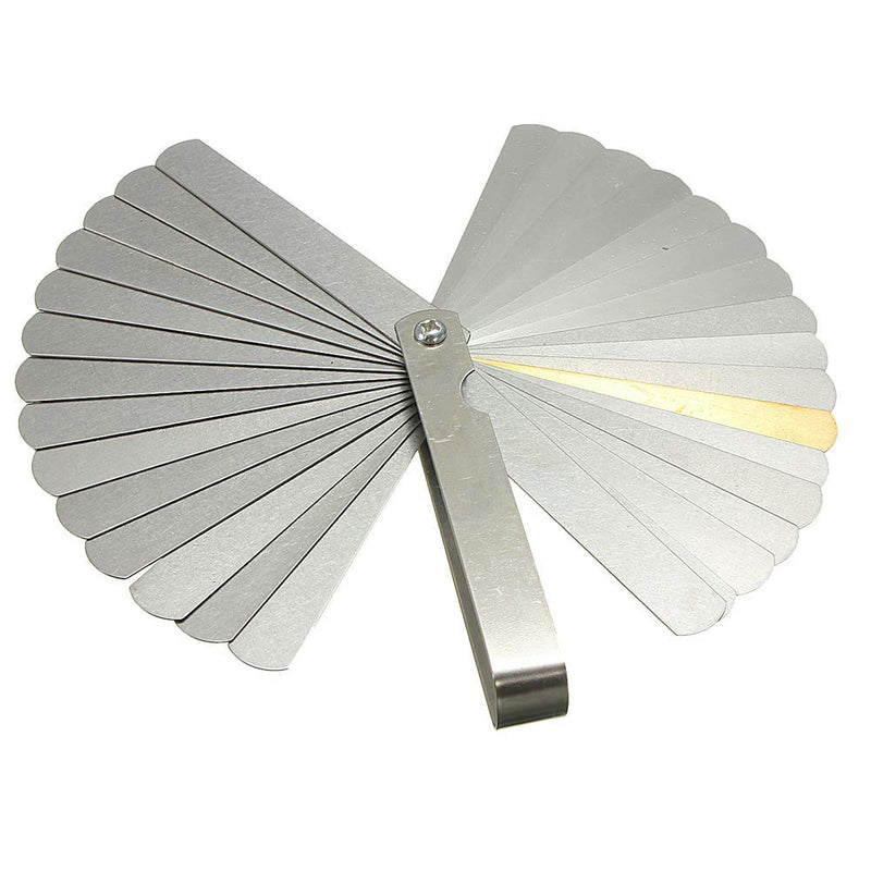 ZLKSKER 32 Blade Steel Feeler Gauge (0.0015Inch to 0.035Inch), Thickness Feeler Gage Gauge, Gap Measuring Tool with Metric & Imperial, Great for Checking Valves & Building Engines