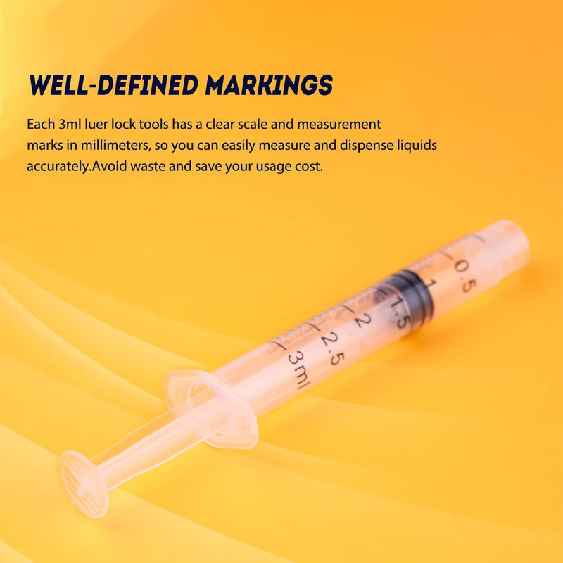 SHAOTONG 20 Pack 3ml/cc Luer Lock with 23 Ga Dispensing Tools, Individually Wrapped, for Industrial Dispensing, Science Lab, Refilling Cartridges or Glue Applicator