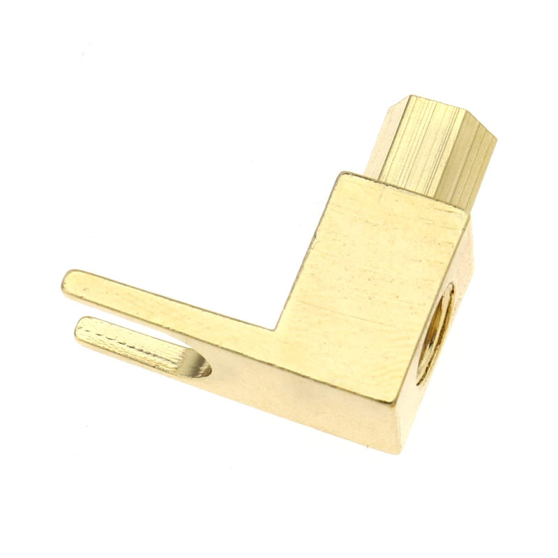 Creative-Idea 4pcs Brass Gold Plating Banana to Spade Adapter Connector 2 Screw-in Angles for Audio Cables Adapters