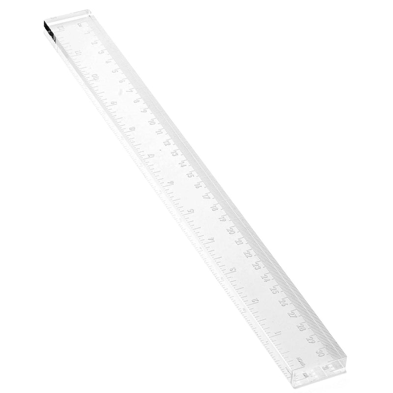 Acrylic Accessories Set - Office Desk Silver Modern Accessories Include Staple Remover, 6.5" Scissors & 12" Ruler for Home or Work