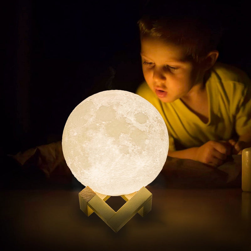 Mydethun Moon Lamp Moon Light Night Light for Kids Gift for Women USB Charging and Touch Control Brightness Warm and Cool White Lunar Lamp(7.1 inch) 7.1 inch