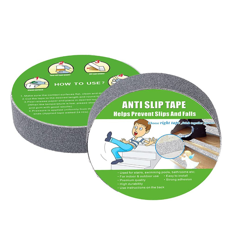 Anti Slip Tape, High Traction,Strong Grip Abrasive, Not Easy Leaving Adhesive Residue, Indoor & Outdoor (1" Width x 190" Long, Gray) 1" Width x 190" Long