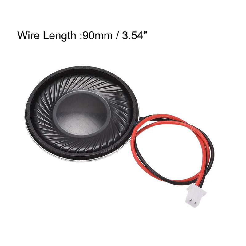 uxcell 1W 8 Ohm DIY Magnetic Speaker 28mm Round Shape Replacement Loudspeaker with PH2.0/1.25mm-2P Terminal Line for Electronic