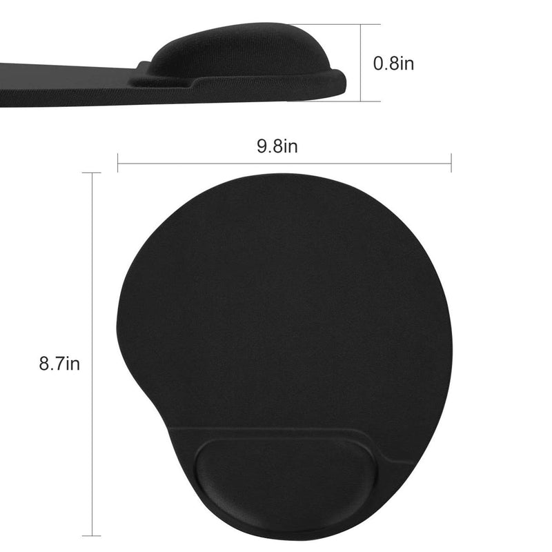 Petis Mouse Pad with Wrist Support, Ergonomic Mouse Pad with Wrist Rest, Gel Mouse Pad with Wrist Support, Wrist Pain Relief Mouse Pad for Computer/Laptop/Game, Black