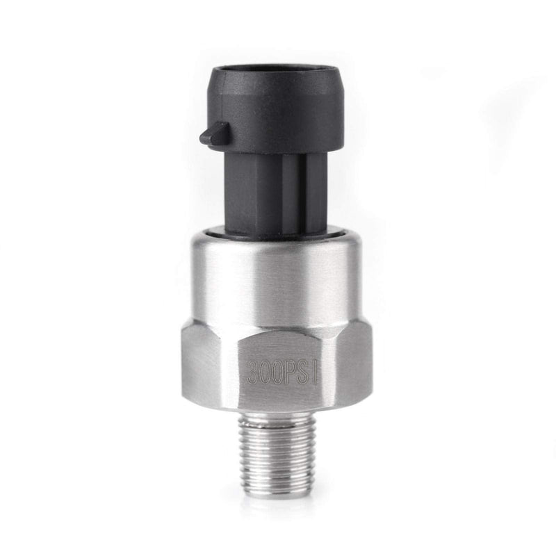 Sensor Transducer Pressure, Fydun 1pc 1 8NPT Thread Pressure Sensor Stainless Steel Pressure Transducer Transmitter Sensor for Oil Fuel Air Water (300PSI) 300PSI