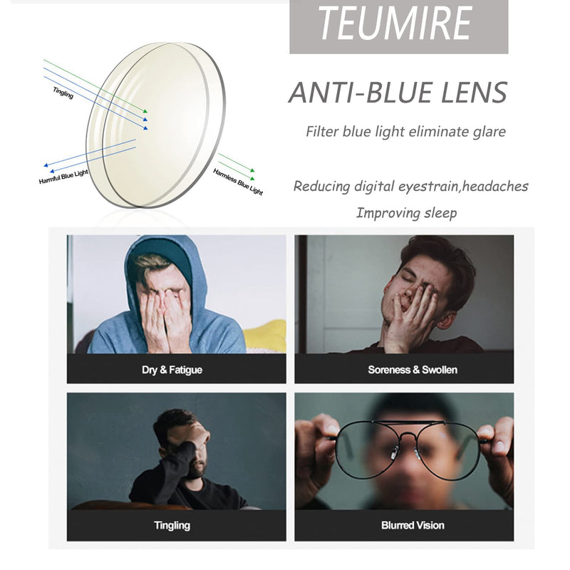 Teumire Oversized Square Blue Light Blocking Glasses for Women Men Ultralight Fashion Nerd Frames Clear Lens Computer Eyewear Black 54 Millimeters