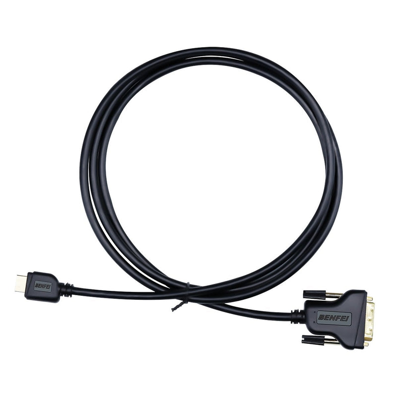 HDMI to DVI, Benfei HDMI to DVI Cable Bi Directional DVI-D 24+1 Male to HDMI Male High Speed Adapter Cable Support 1080P Full HD Compatible for Raspberry Pi, Roku, Xbox One, PS4 PS3, Graphics Card 6 Feet 1 PACK