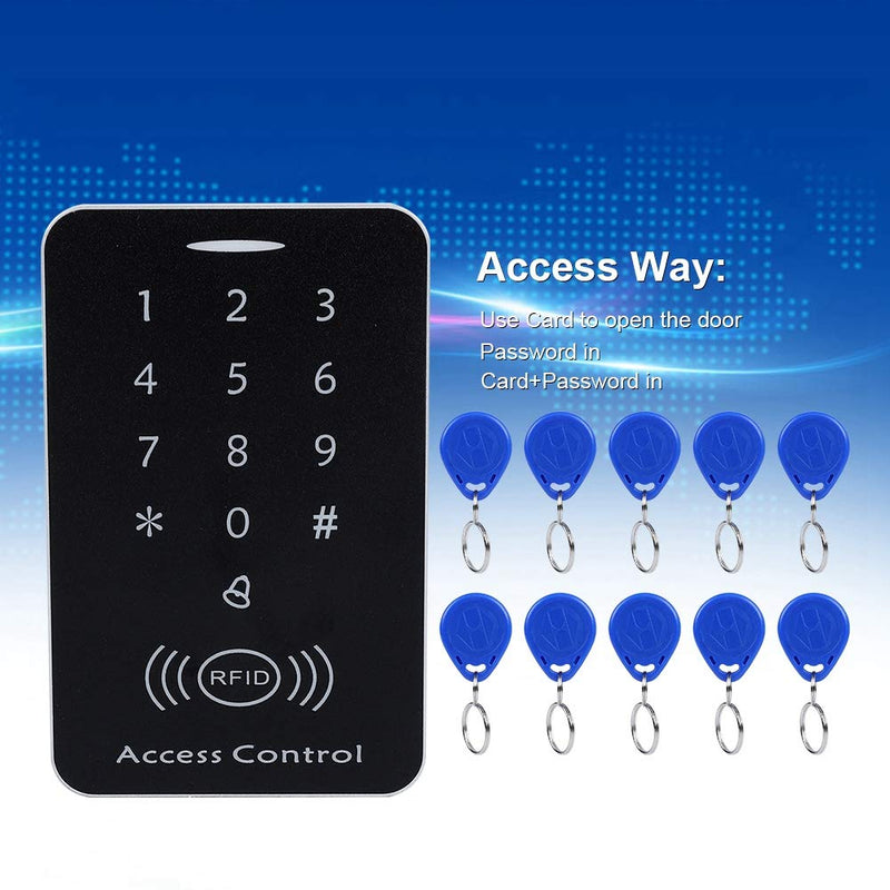 Sonew RFID Touch Metal Access Control Password Access Keypad Machine Controller with 10pcs ID Keyfobs