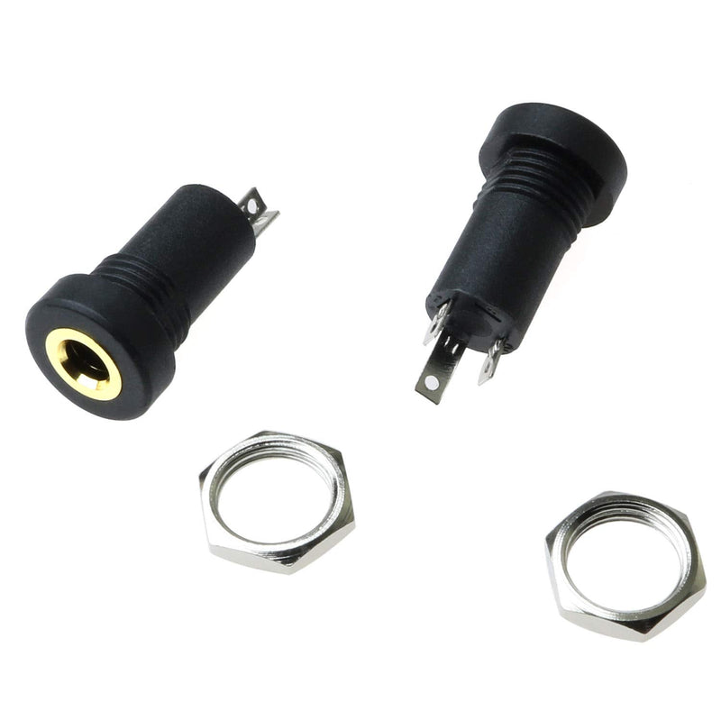 BLLNDX 3.5mm Stereo Panel Mount Jack 2PCS 3.5mm 1/8Inch Mini Female Stereo Panel Mount Solder Headphone Socket Connector