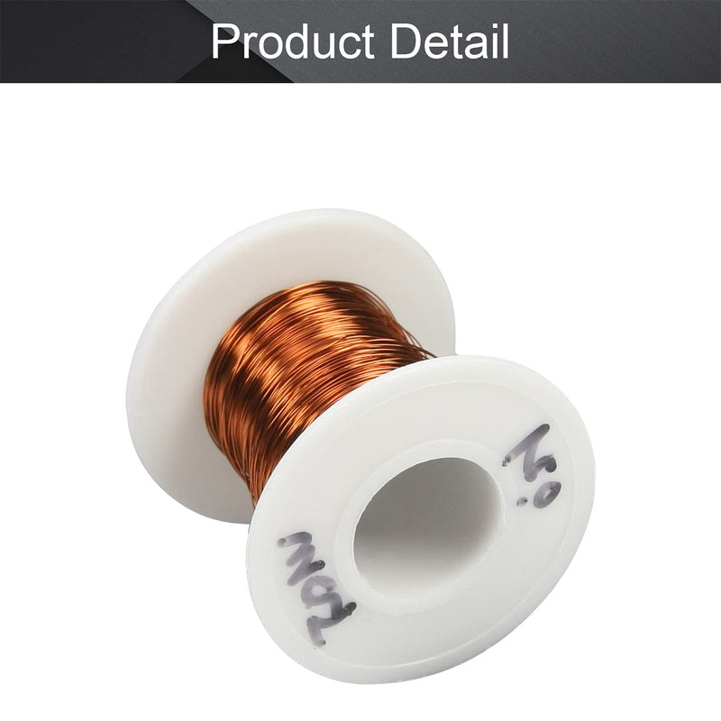 Fielect 0.21mm Inner Dia Magnet Wire Enameled Copper Wire Winding Coil 164Ft Length QZ-2-130 Model Widely Used for A Variety of Motors