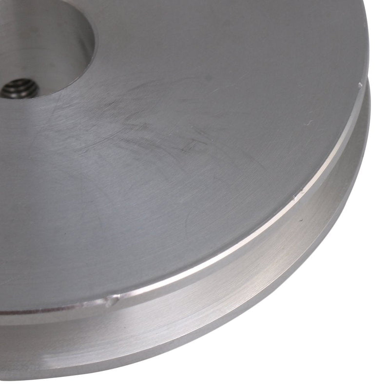 BQLZR 58x16x12MM Silver Aluminum Alloy Single Groove 12MM Fixed Hole Pulley for Motor Shaft 3-5MM PU Round Belt