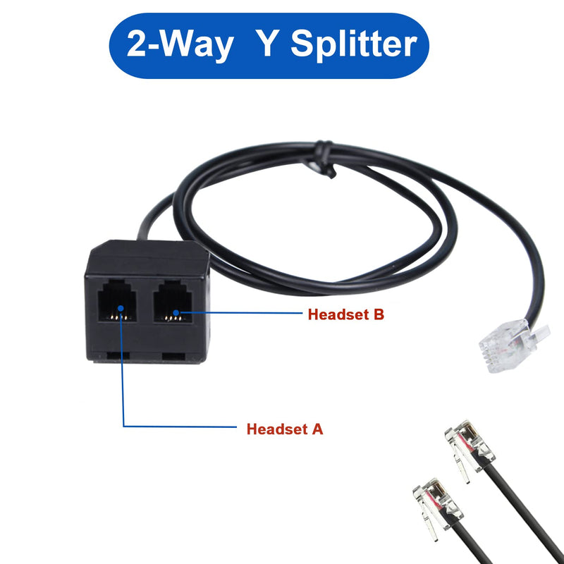 Telephone Training Adapter Y Splitter for RJ9 Headset or Handset Phone Splitter Compatible with Cisco, Yealink, Avaya, Plantronics, Polycom, ShoreTel, NEC, Aastra, Nortel, Mitel and Other IP Phones