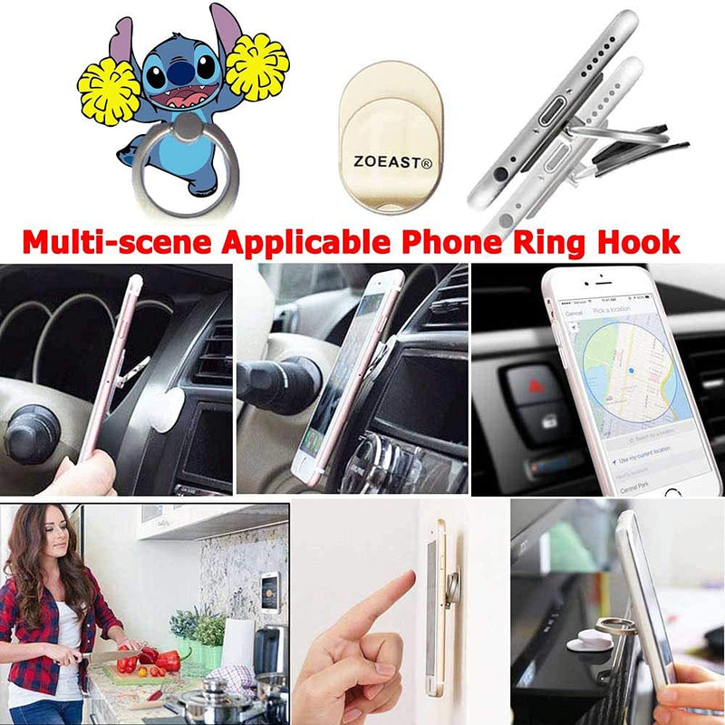 ZOEAST(TM) 3PCS Phone Ring Grip Universal 360° Adjustable Holder Car Desk Hook Stand Stent Mount Kickstand Compatible with iPhone 13 12 11 X 8 Plus Max iPad Tablet (3pcs Play Stitch) 3pcs Play Stitch