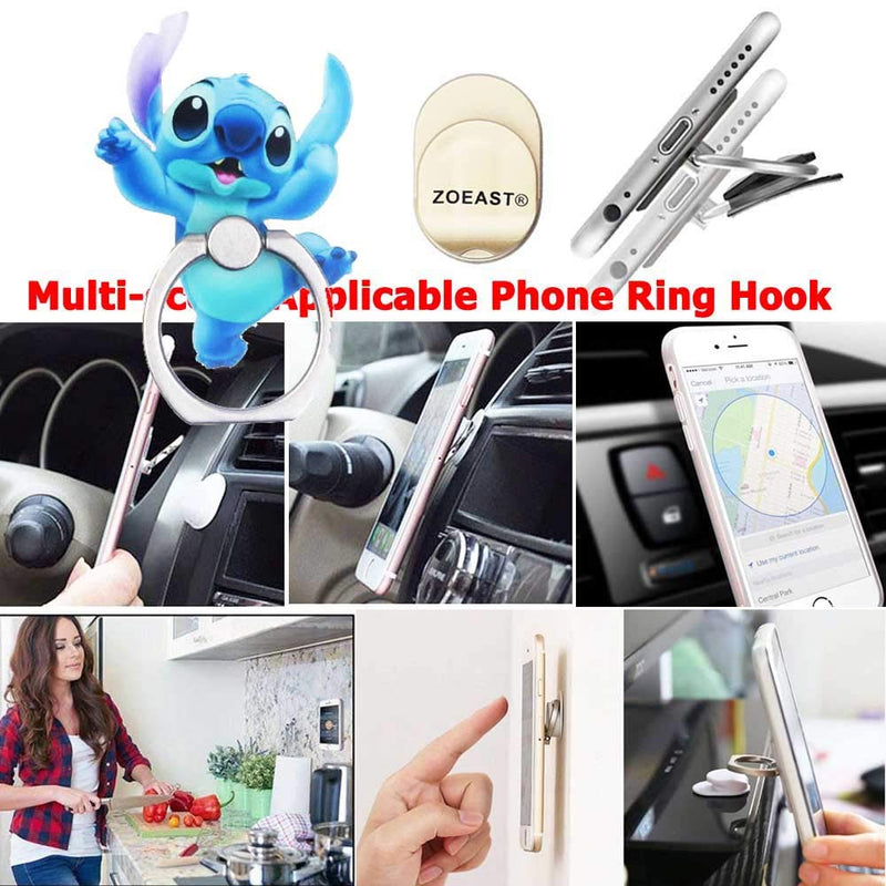 ZOEAST(TM) 3pcs Phone Ring Grip Good Friend Blue Stitch ET Universal 360° Adjustable Holder Car Desk Hook Stand Stent Mount Kickstand Compatible with iPhone 11 XS XR Max X 8 Plus iPad (3pcs Stitch) 3pcs Stitch