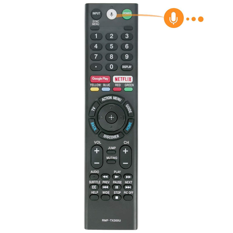New Replace RMF-TX300U Voice Remote Control with Mic fit for Sony 4K Smart LED TV HDTV Bravia XBR-43X800E XBR-49X800E XBR-55X800E XBR-55X806E XBR-65X850E 149331811 KDL-50W800C KDL-55W800C KDL-65W800C