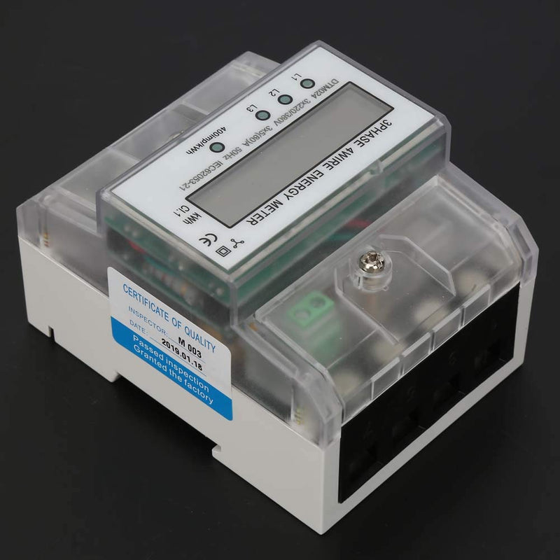 3 Phase Power Meter DTM024 Digital LCD Display Energy Meter Electric Kilowatt Hour Meter, 220/380V 5-80A