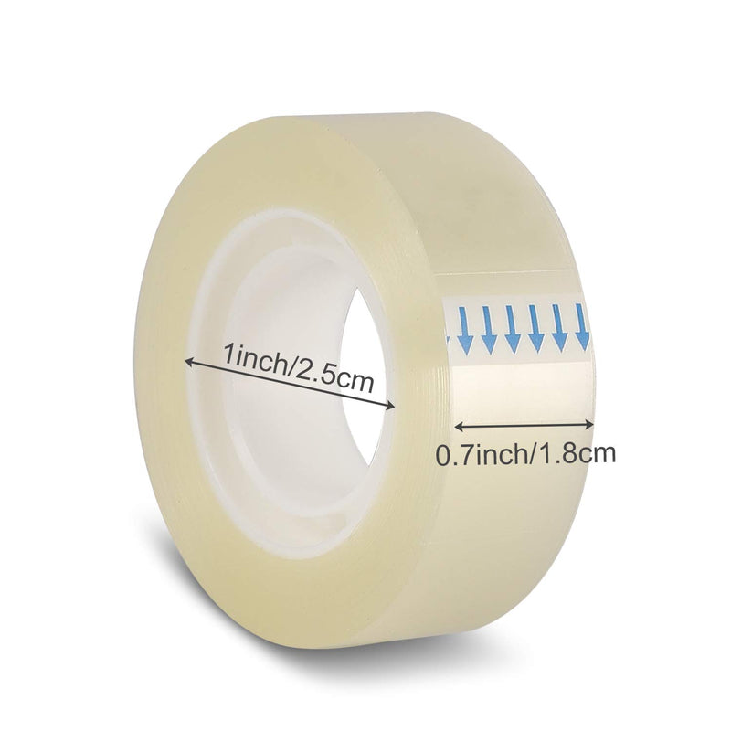 KIDMEN Transparent Tape,Clear Tape for Office, Home, School，5 Dispensered Rolls, 0.7 x 1300 Inch clear