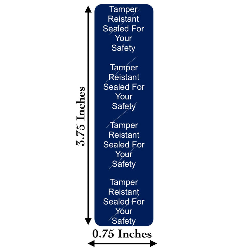 Tamper Evident Labels | Sealed for Your Safety Stickers | 500 Tamper Proof Stickers | Food Stickers Help Increase Security During Delivery |(0.75 x 3.5 in) Navy Blue Tamper-evident