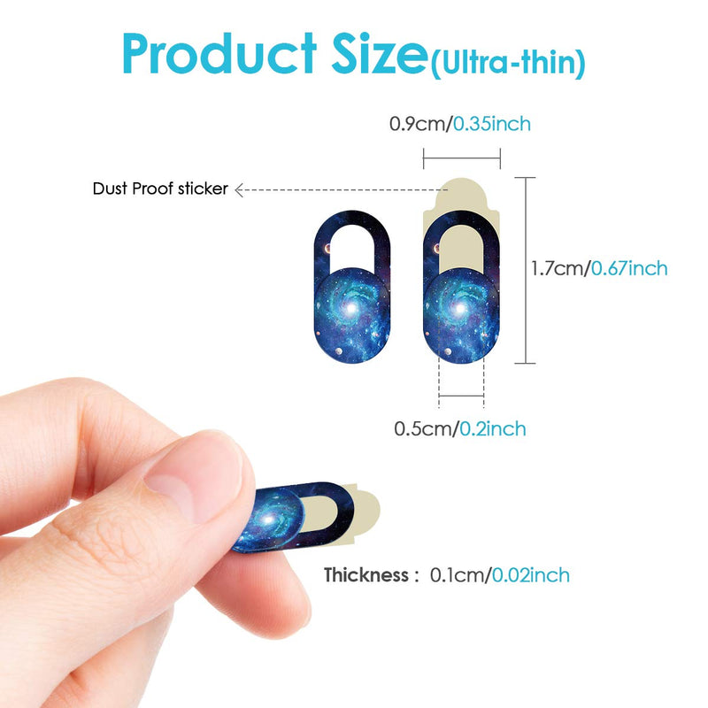 Webcam Cover, Camera Cover Slide, 0.02-Inch Ultra-Thin Camera Privacy Covers for Laptop, PC, Smartphone, Protect Your Visual Privacy and Security (Starry Sky Blue-3 Pack) Starry Sky Blue-3 Pack