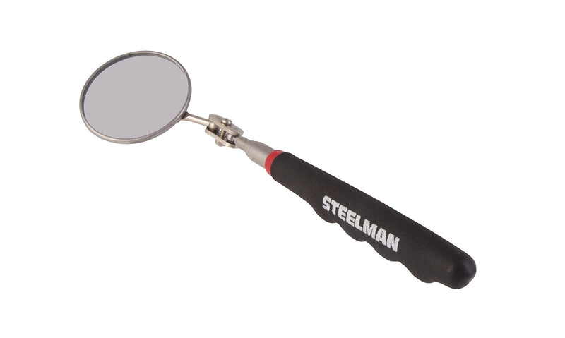 Steelman 36-Inch Telescoping Auto Inspection Mirror, Durable Steel, Articulating 2.25-Inch Round Mirror, Contoured Grip 36 inches