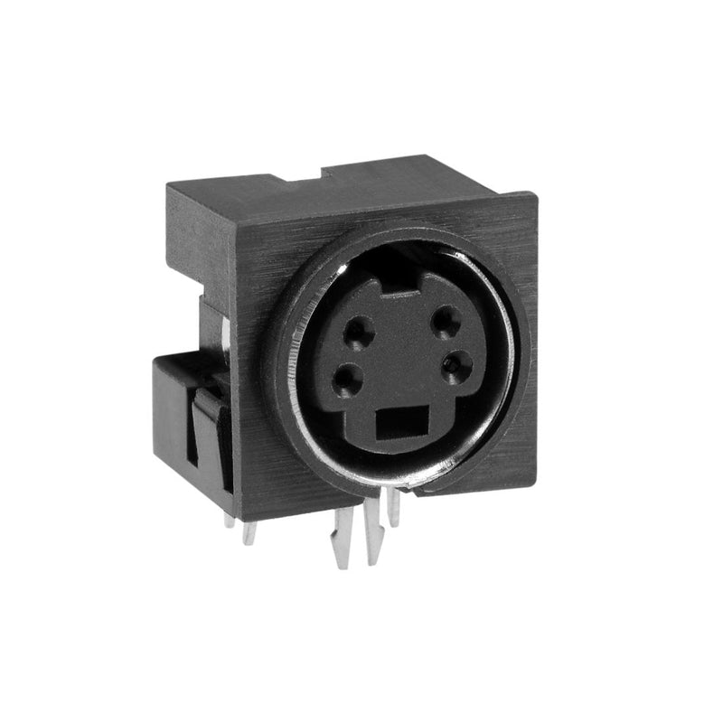uxcell S-video PCB Mount 4 Pin Din Socket Audio Video Connector Black