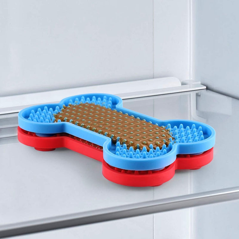 Dog Peanut Butter Lick Pad, Slow Feeder Dog Bowl, Boredom and Anxiety Reducer for Pet Food, Yogurt, Dog Bathing, Dog Grooming and Dog Training-2 Pack 2 Count (Pack of 1)