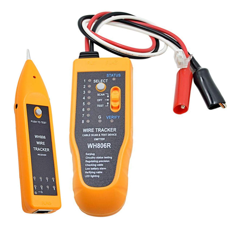 iMBAPrice Wire Tracker for Network (RJ45) UTP/STP/Cat5/Cat6 and Telephone (RJ11) Line Finder Diagnose Tone Tracer Cable Tester 1-Pack RJ45/RJ11 Wire Tracker & Tester